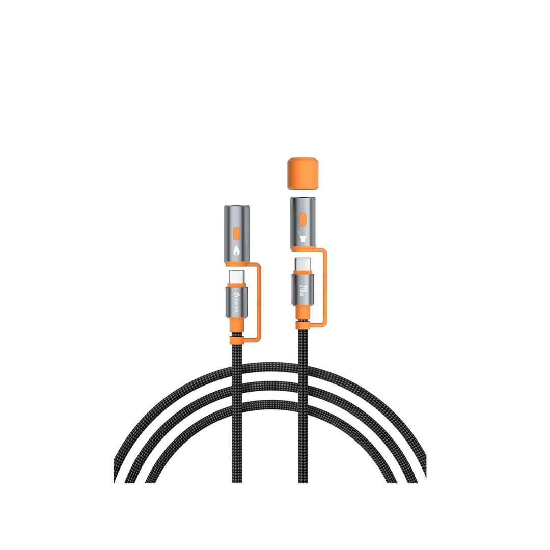 ديفيا الترا 2 كابل Type C مع مصباح ولاعة - 240 وات - 1.5 متر - أسود - EC660