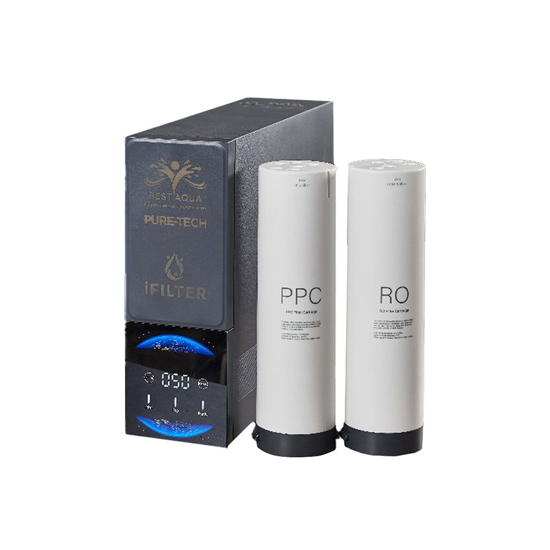اي فلتر مياه RO بشاشه ديجيتال - مرحلتين بكفاءه 7 مراحل - رمادي