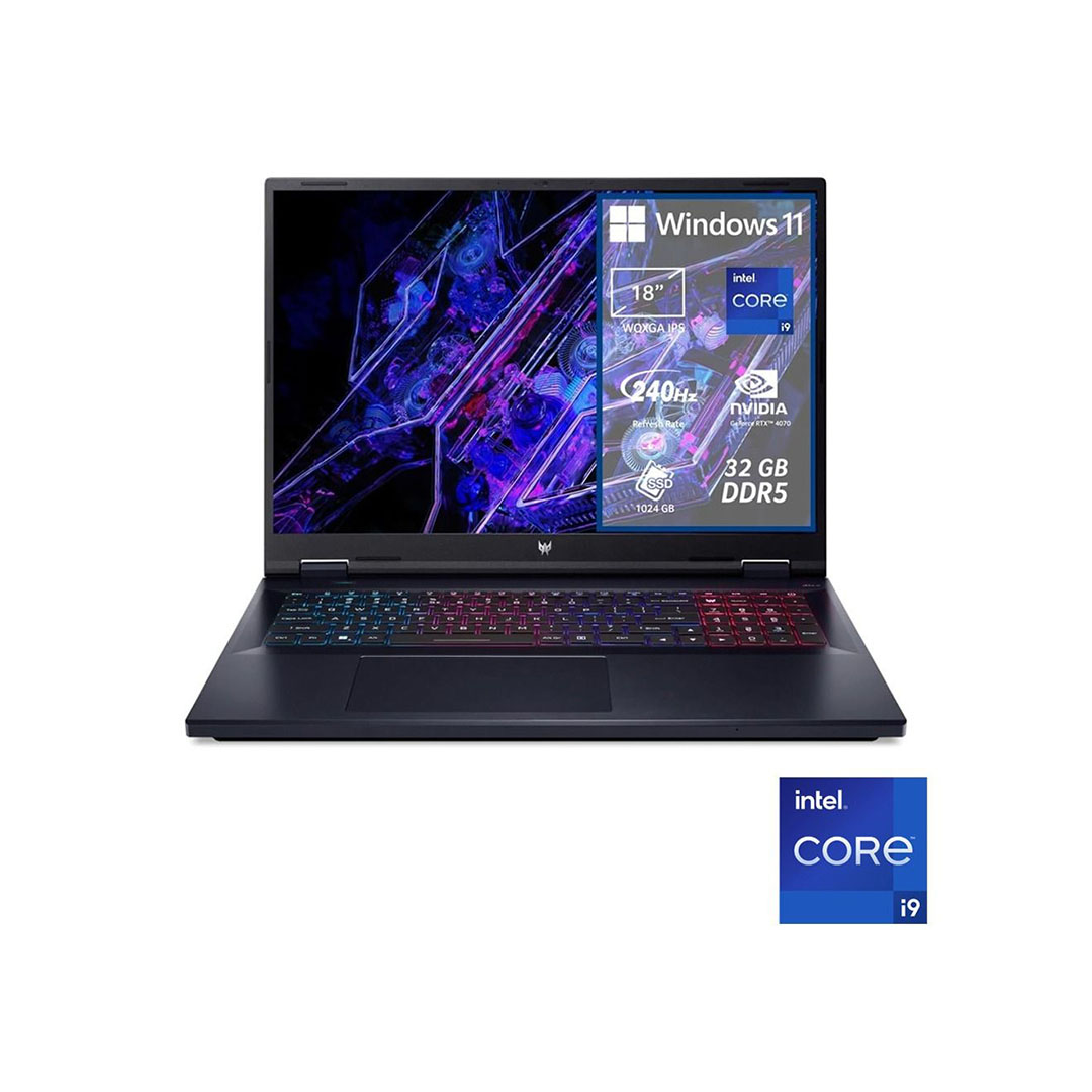 لاب توب ايسر Helios Neo 18 PHN18 - i9 - 32GB - 1TB - RTX4070 - 18" QHD - اسود