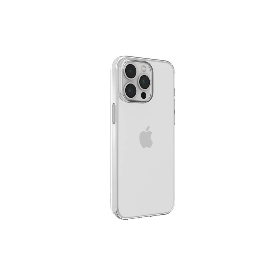 جراب ظهر - لهاتف أيفون 15 برو (6.1) - شفاف فضي