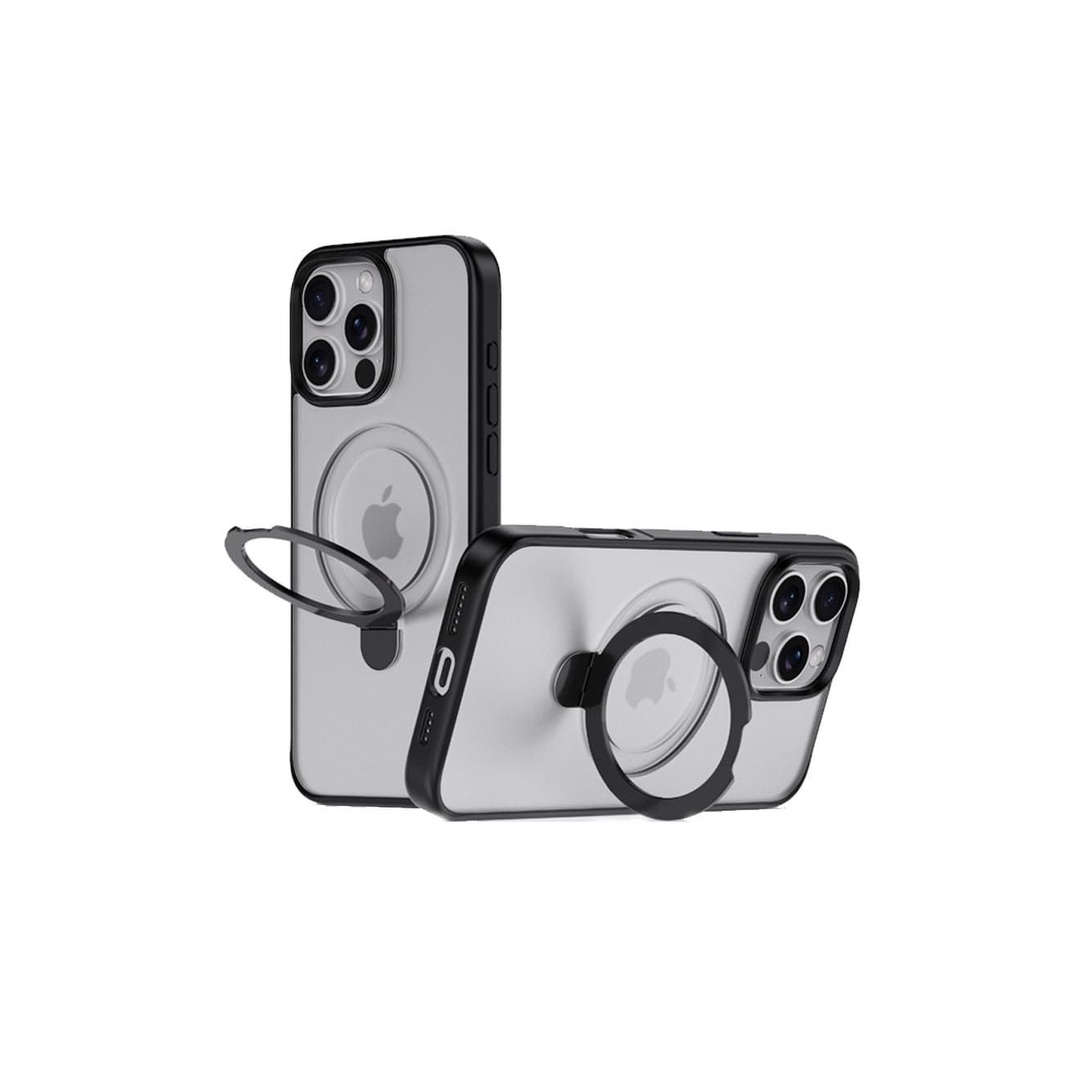 جراب مغناطيسي مع حامل - لهاتف أيفون 16 برو ماكس (6.9) - أسود