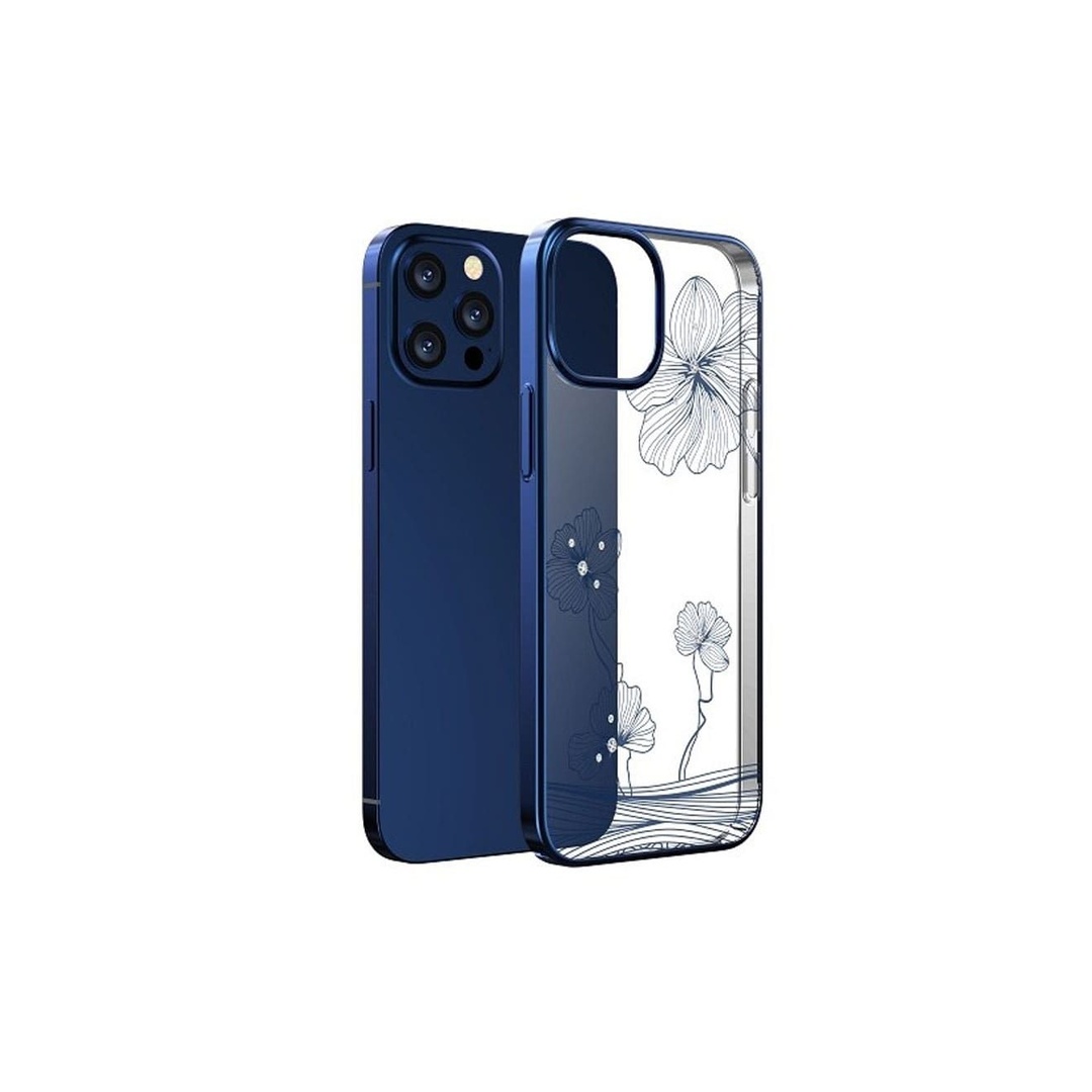 جراب ظهر Crystal Flora Series - لهاتف أيفون 13 برو (6.1) - أزرق