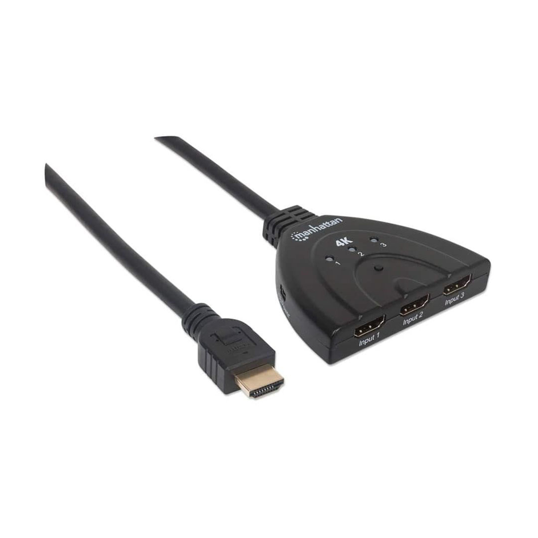 كابل موزع HDMI 3*1 - 50 سم - أسود