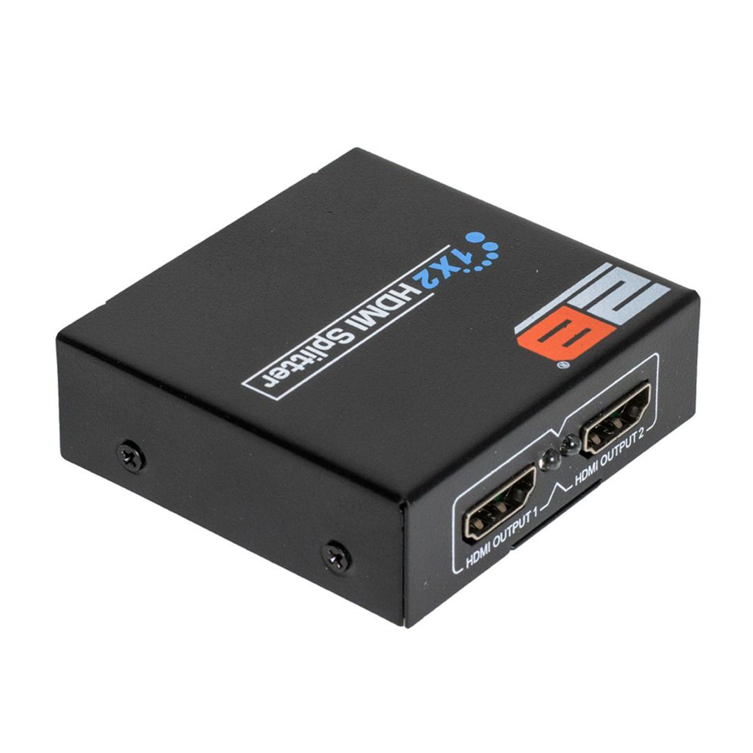 CV878 موزع HDMI من مدخل الي مدخلين automatic detection مع محول الطاقة ومؤشر LED لمنفذ التشغيل