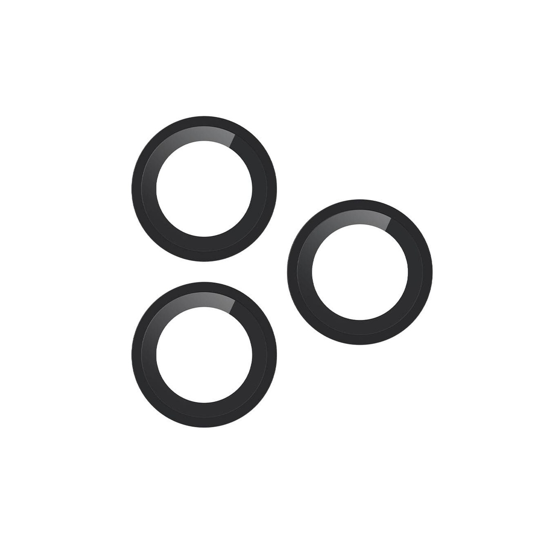 واقي عدسات - 3 قطع - لهاتف أيفون 16برو و 16 برو ماكس - أسود