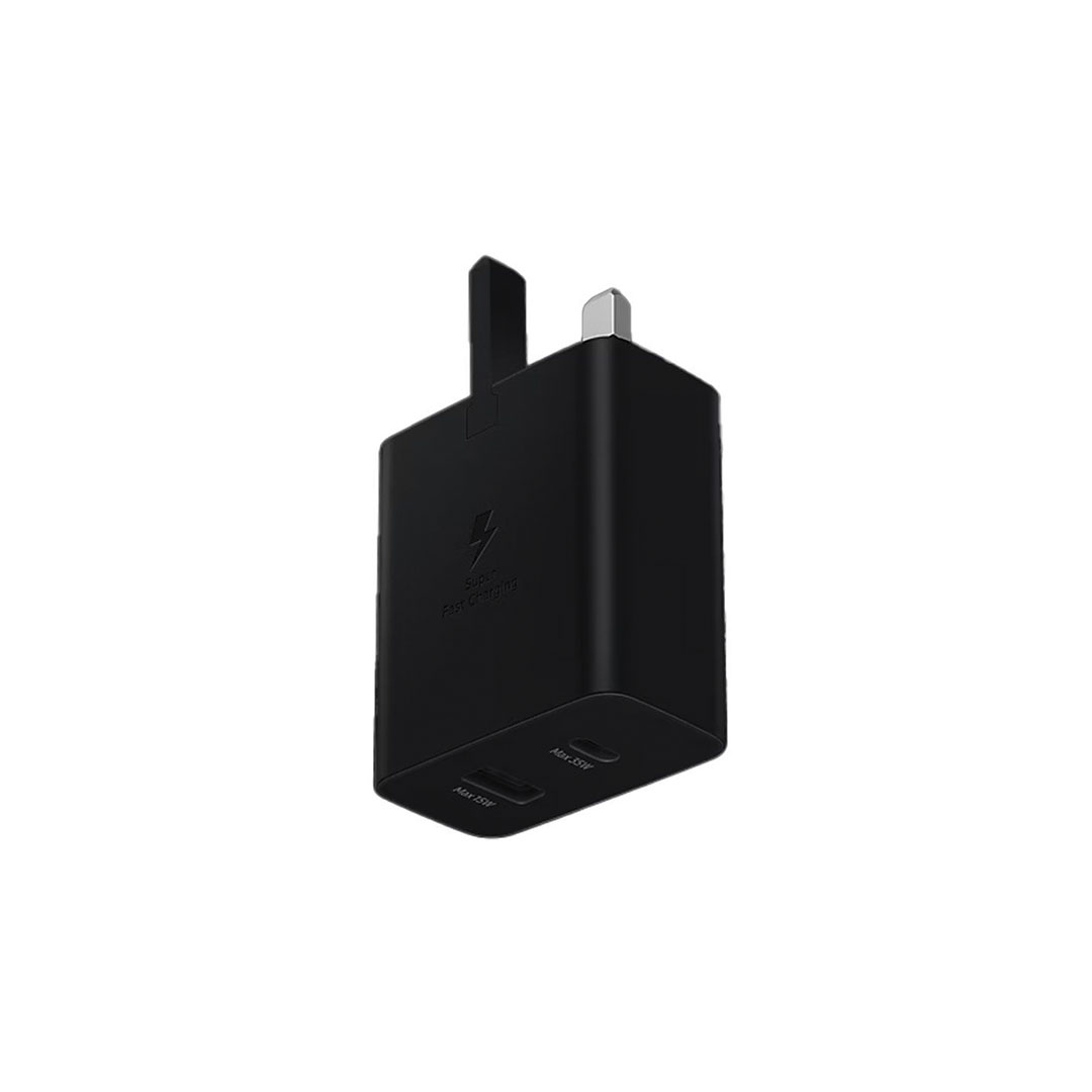 سامسونج شاحن بقوة 35 وات مع أتنين مخرج Type-C & USB-A - أسود