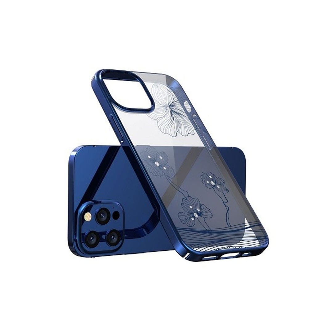 جراب ظهر Crystal Flora Series - لهاتف أيفون 13 برو (6.1) - أزرق