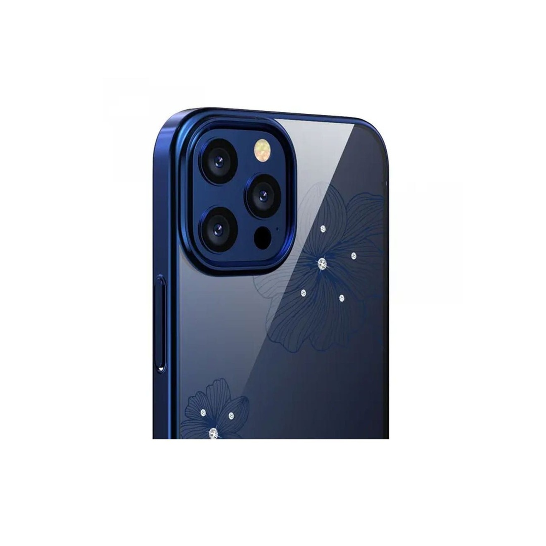 جراب ظهر Crystal Flora Series - لهاتف أيفون 13 برو ماكس (6.7) - أزرق