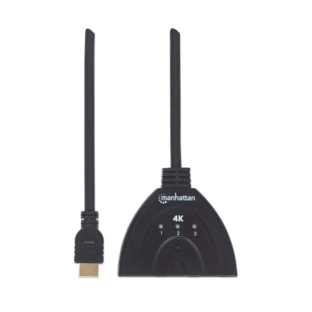 كابل موزع HDMI 3*1 - 50 سم - أسود