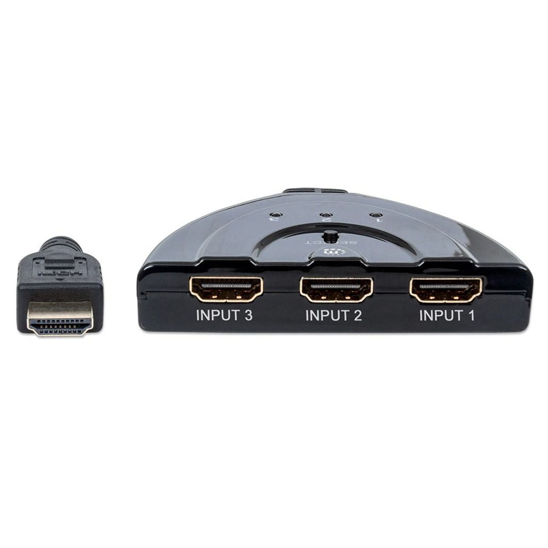 كابل موزع من HDMI الى 3-منافذ HDMI Switch 1080P Integrated - أسود
