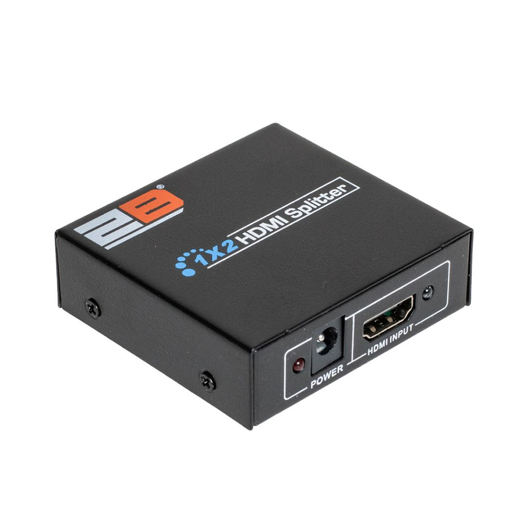 CV878 موزع HDMI من مدخل الي مدخلين automatic detection مع محول الطاقة ومؤشر LED لمنفذ التشغيل