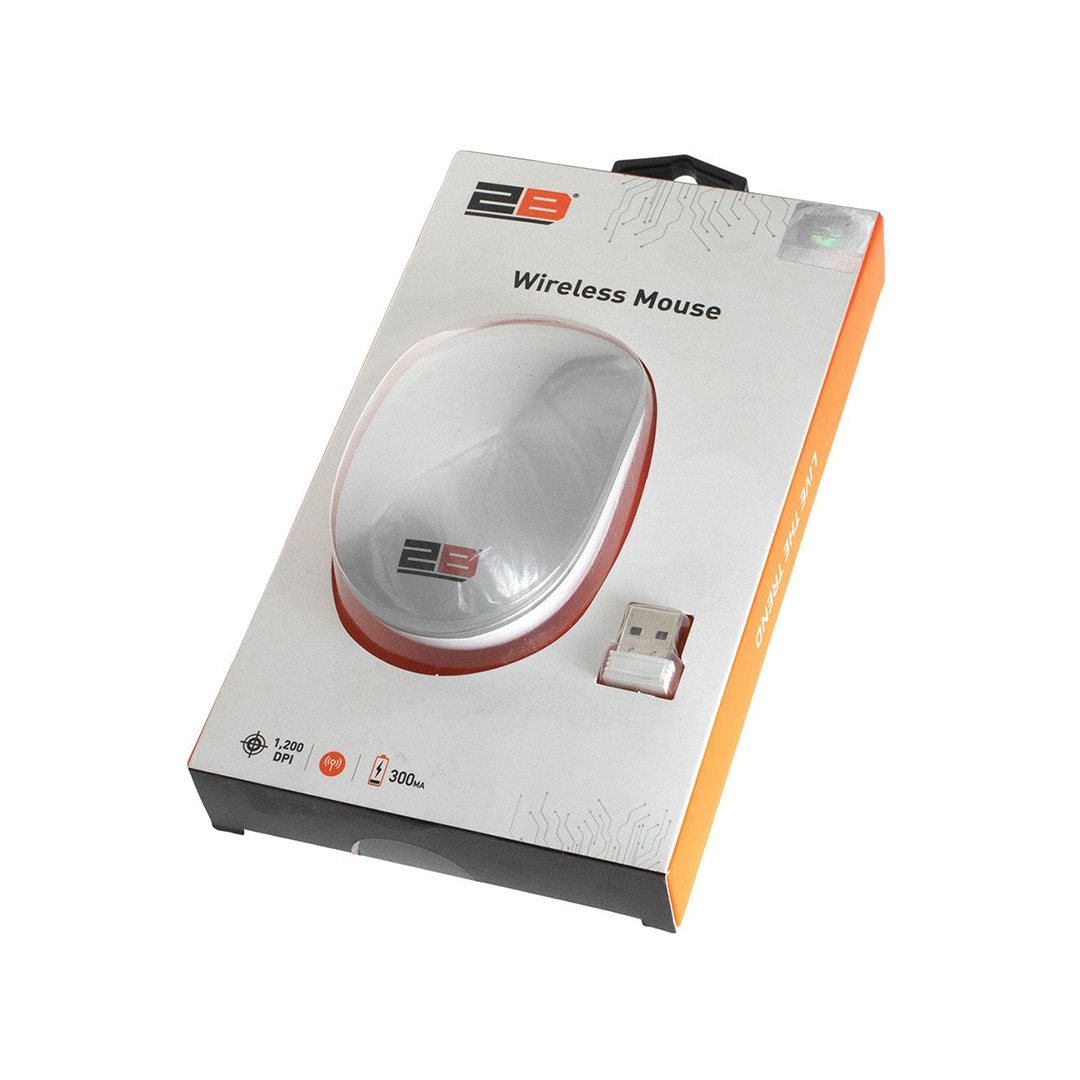 MO307 ماوس لاسلكي مع جراب متحرك - أبيض/فضي