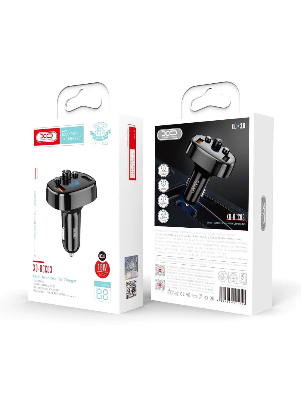 BCC03 شاحن سيارة بلوتوث - أسود