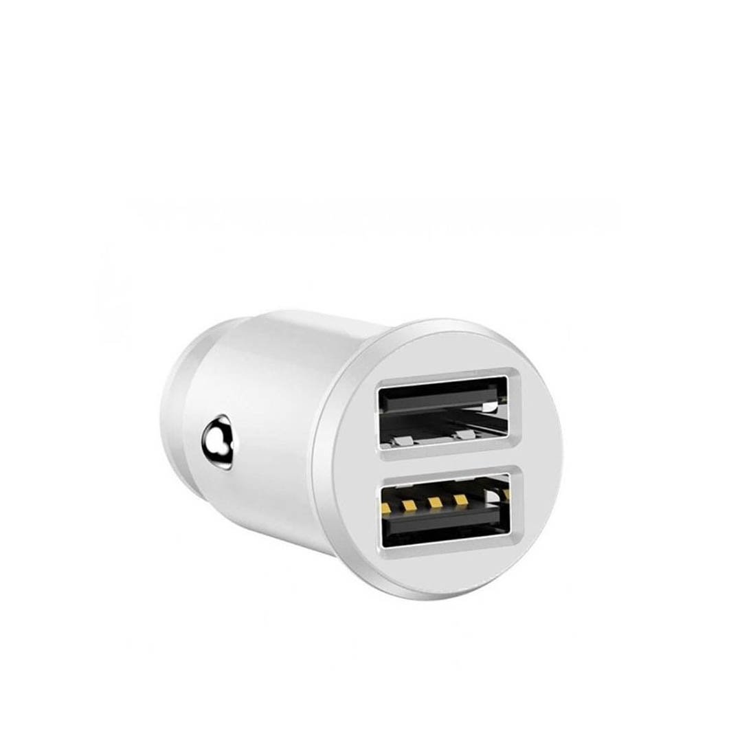 شاحن سياره USB مزدوج - أبيض