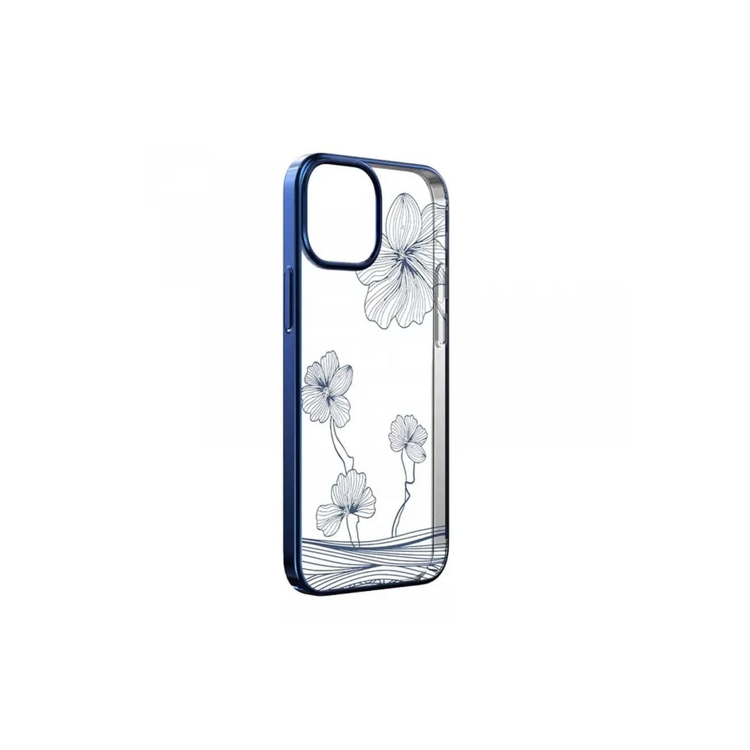 جراب ظهر Crystal Flora Series - لهاتف أيفون 13 برو ماكس (6.7) - أزرق