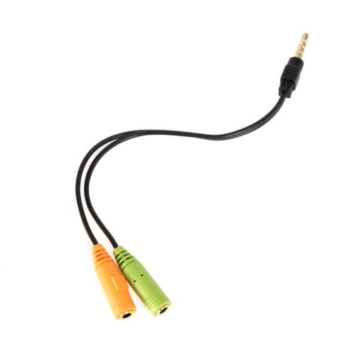 CV198 محول اوديو  من smart phone 3.5 mm الي 2 PC ميكروفون + سماعات