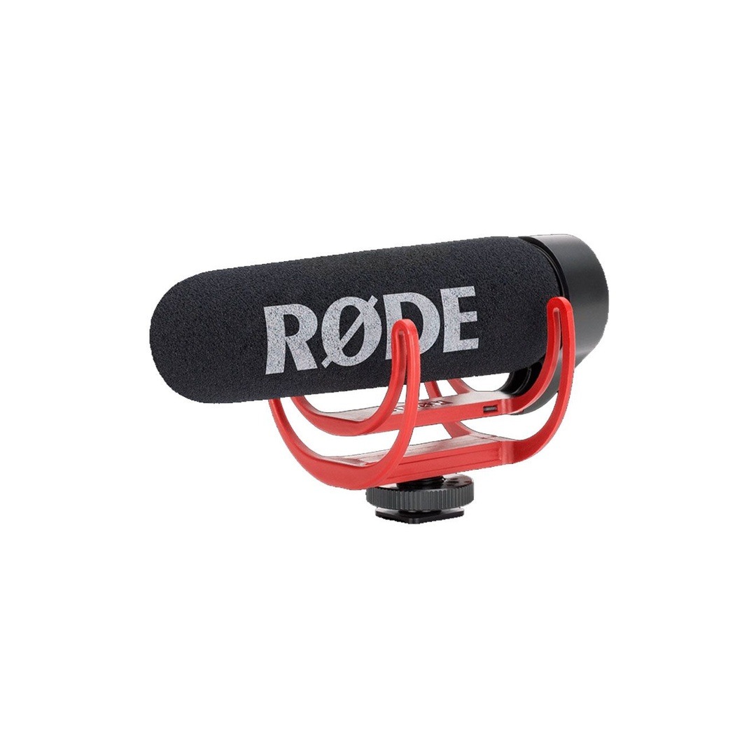 رود ميكروفون خفيف الوزن مثبت على الكاميرا تصميم سهل التوصيل والتشغيل - أسود