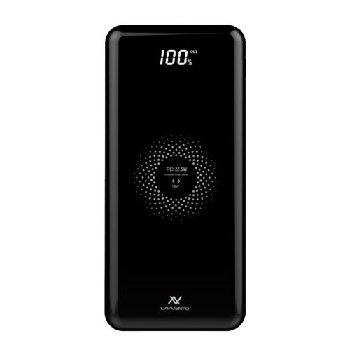 MP125 باور بانك لاسلكي شحن سريع QI سعة 10000 mAh - أسود