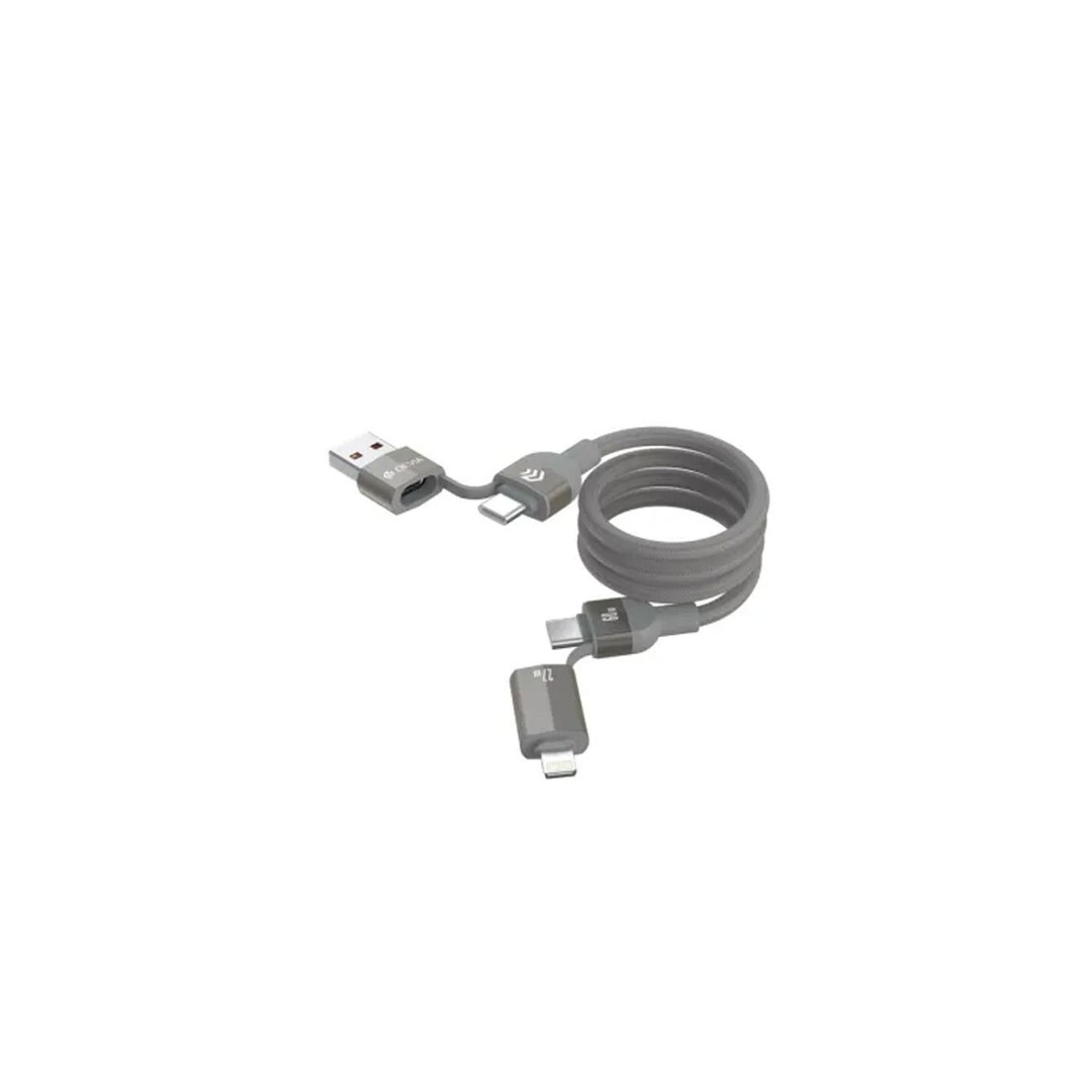 ديفيا Ultra2 كابل شحن 4 في 1 مغناطيسي سريع - 1.2 متر - تيتانيوم - EC655