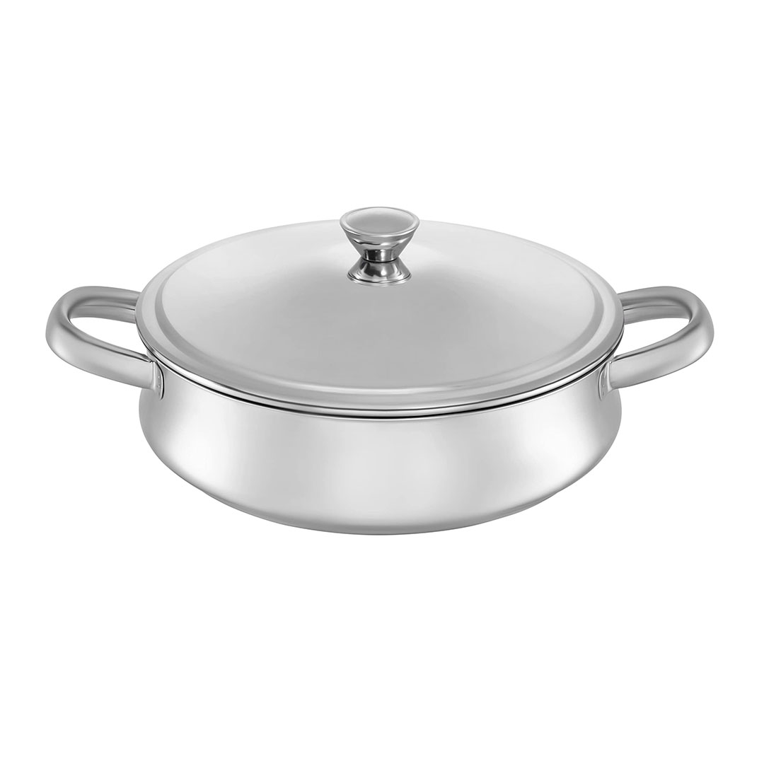 صينية فرن الأهرام ألومنيوم كلاسيك أيادي ستانلس غطا ألومنيوم - 24 سم