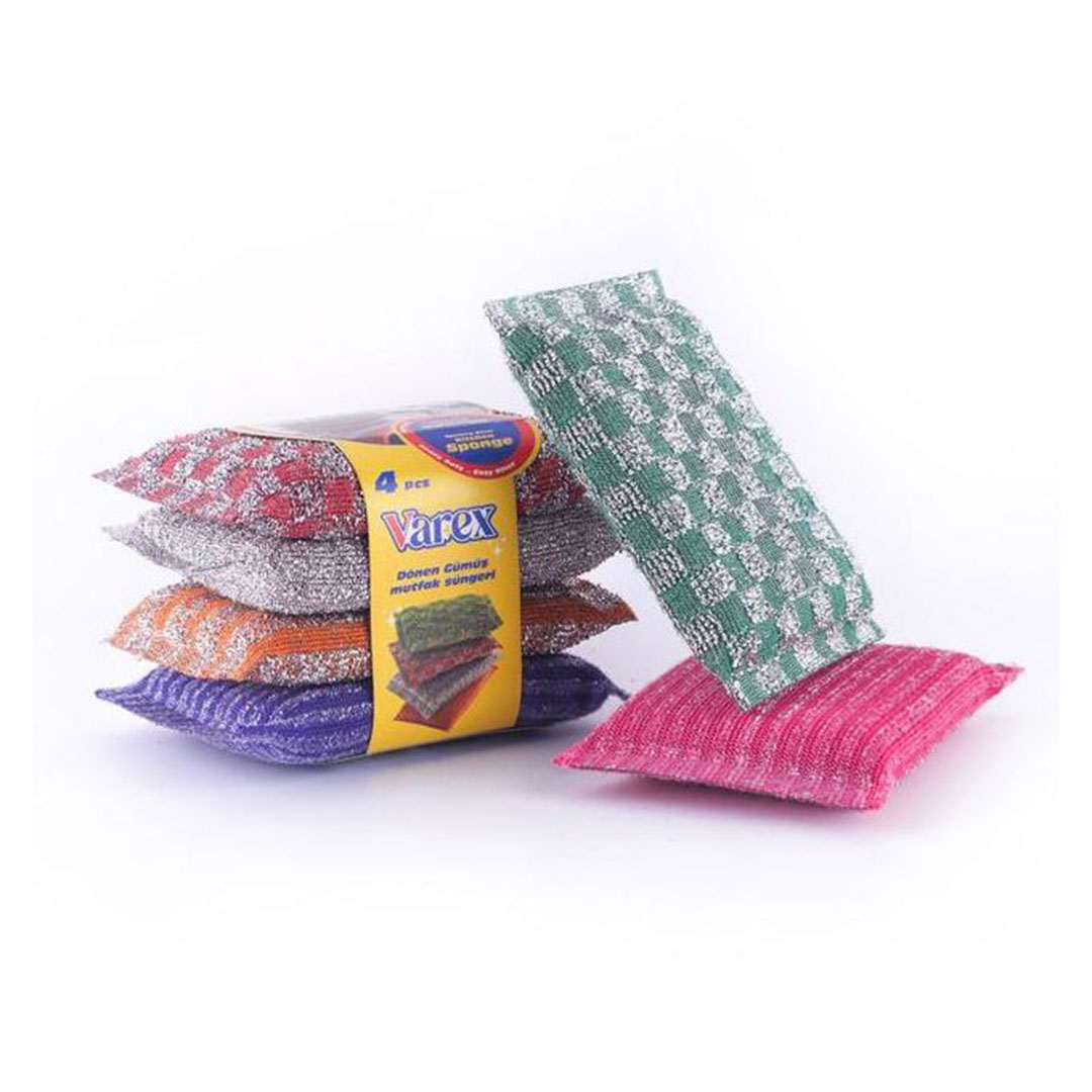 ليفة غسيل مواعين  كروهات ومخطط وتويستر - 4 قطع - V - 24