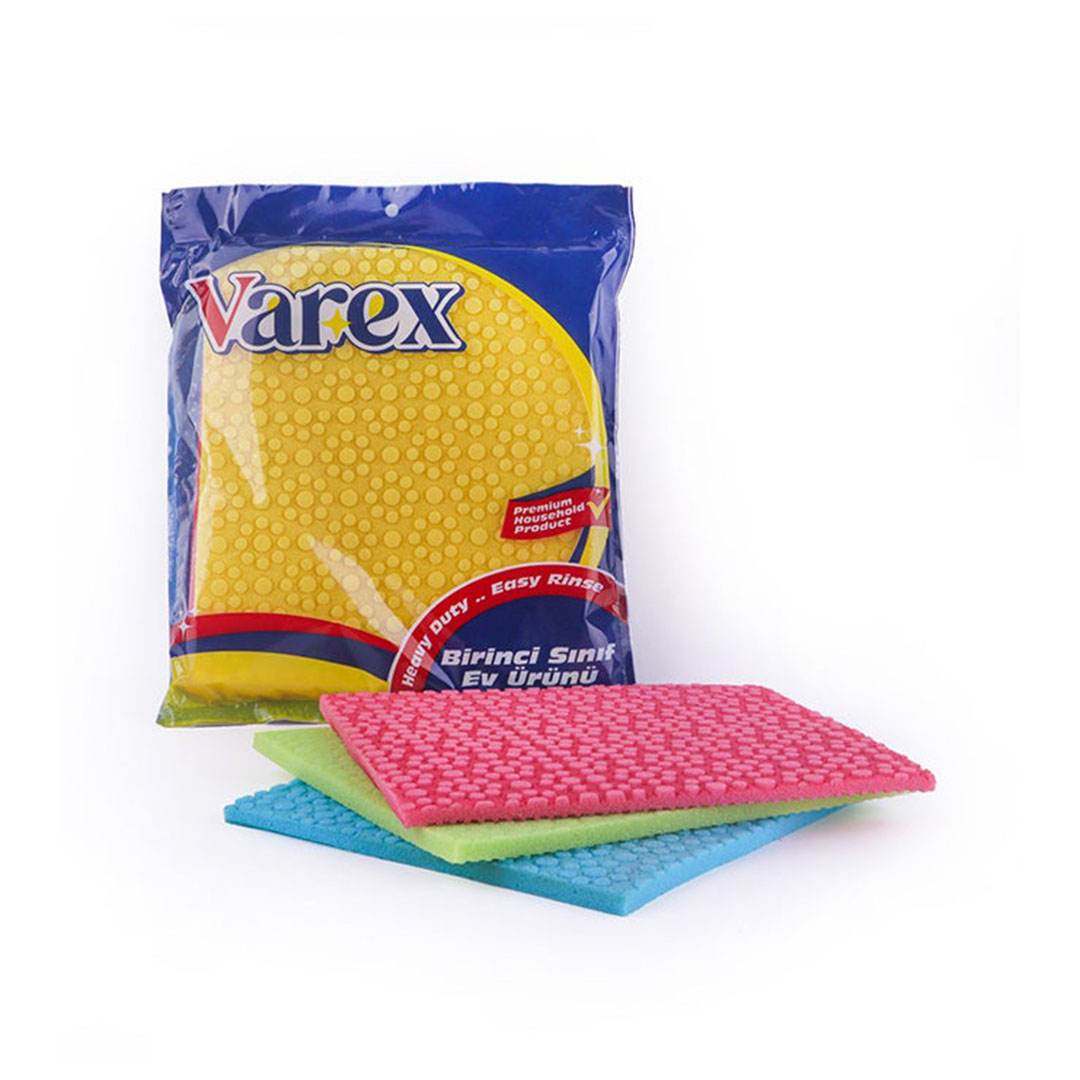 فوطة تنظيف للمطبخ أسفنجية - 3 قطع - V - 41