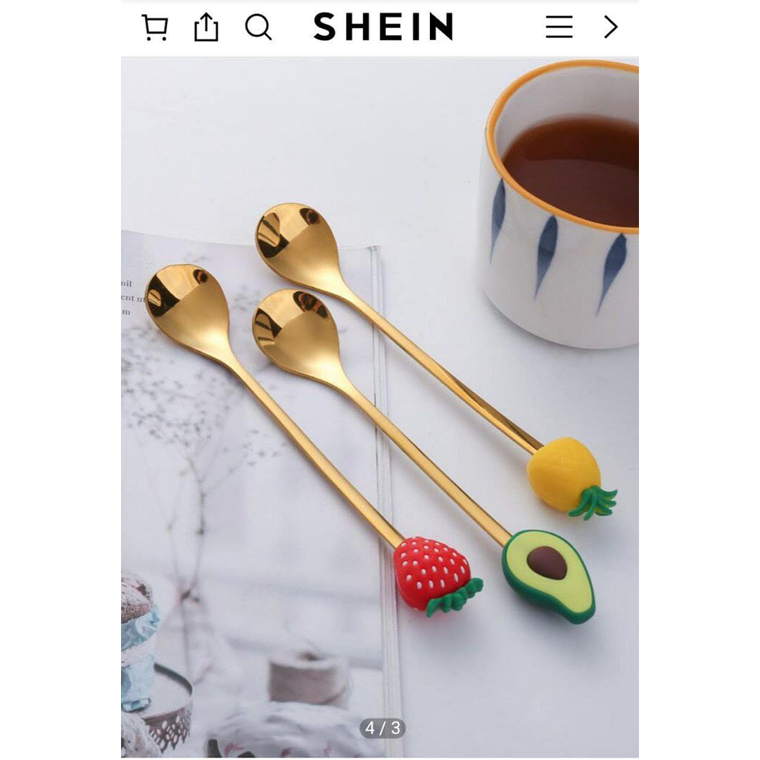 معالق فاكهة صغيرة - 6 قطع - ذهبي