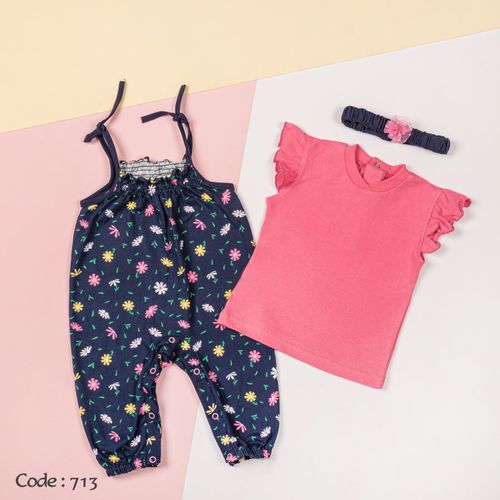 713 سالوبيت قطن مع بلوزة للبنات - للصيف