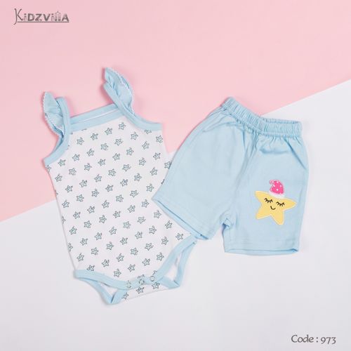 9732 بيجامة قطن لحديث الولادة صيفي