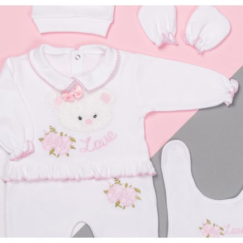 301 طقم السبوع للبنات قطن لحديثي الولادة