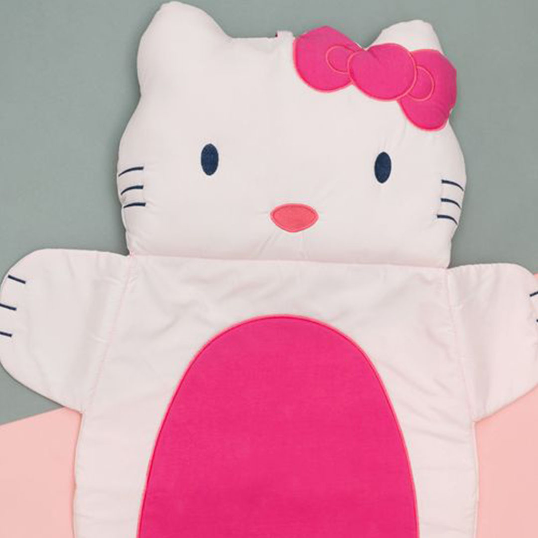 508 مفرش مشمع مبطن مع مخدة للأطفال - بينك