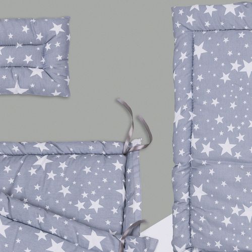 9001 طقم جوانب السرير مع ملاية ومخدة - 6 قطع - رمادي