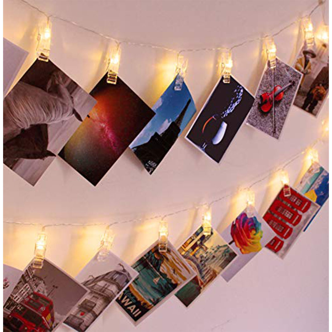 شريط إضاءة ليد 30 لمبة بمشابك للصور