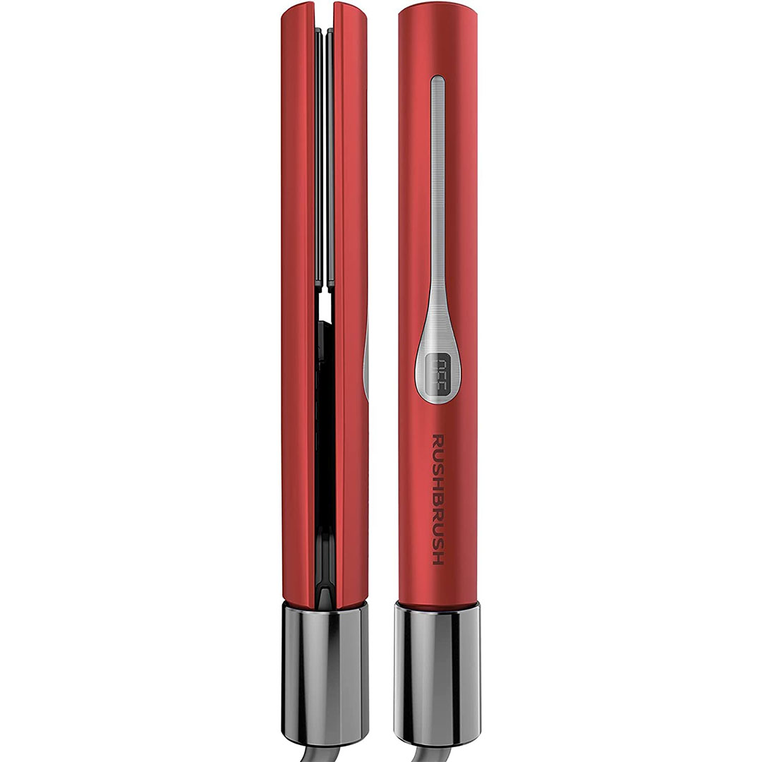 X2 Infra مكواة راش براش لفرد الشعر - أحمر