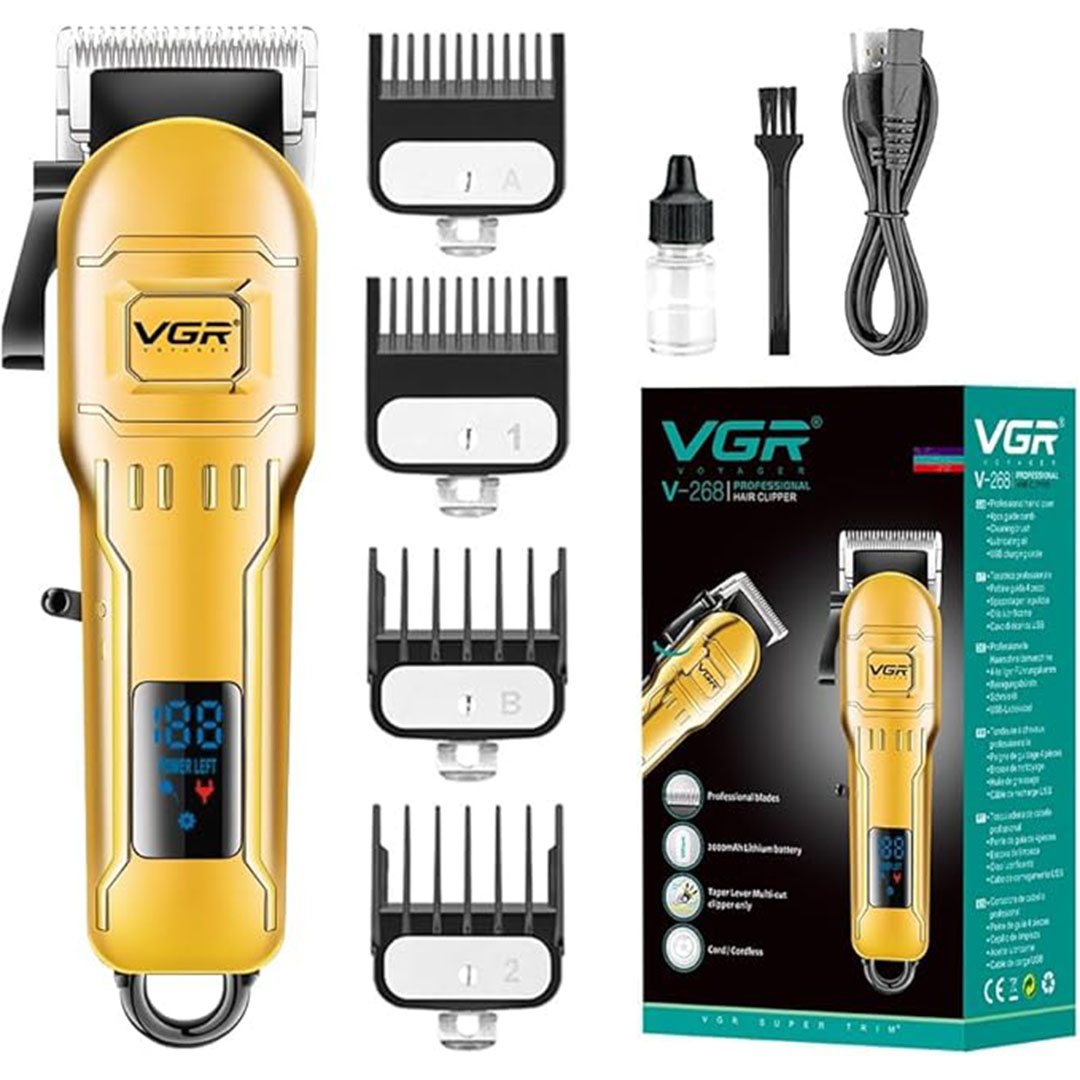 ماكينة حلاقة لاسلكية للشعر بهيكل معدني - VGR - 268