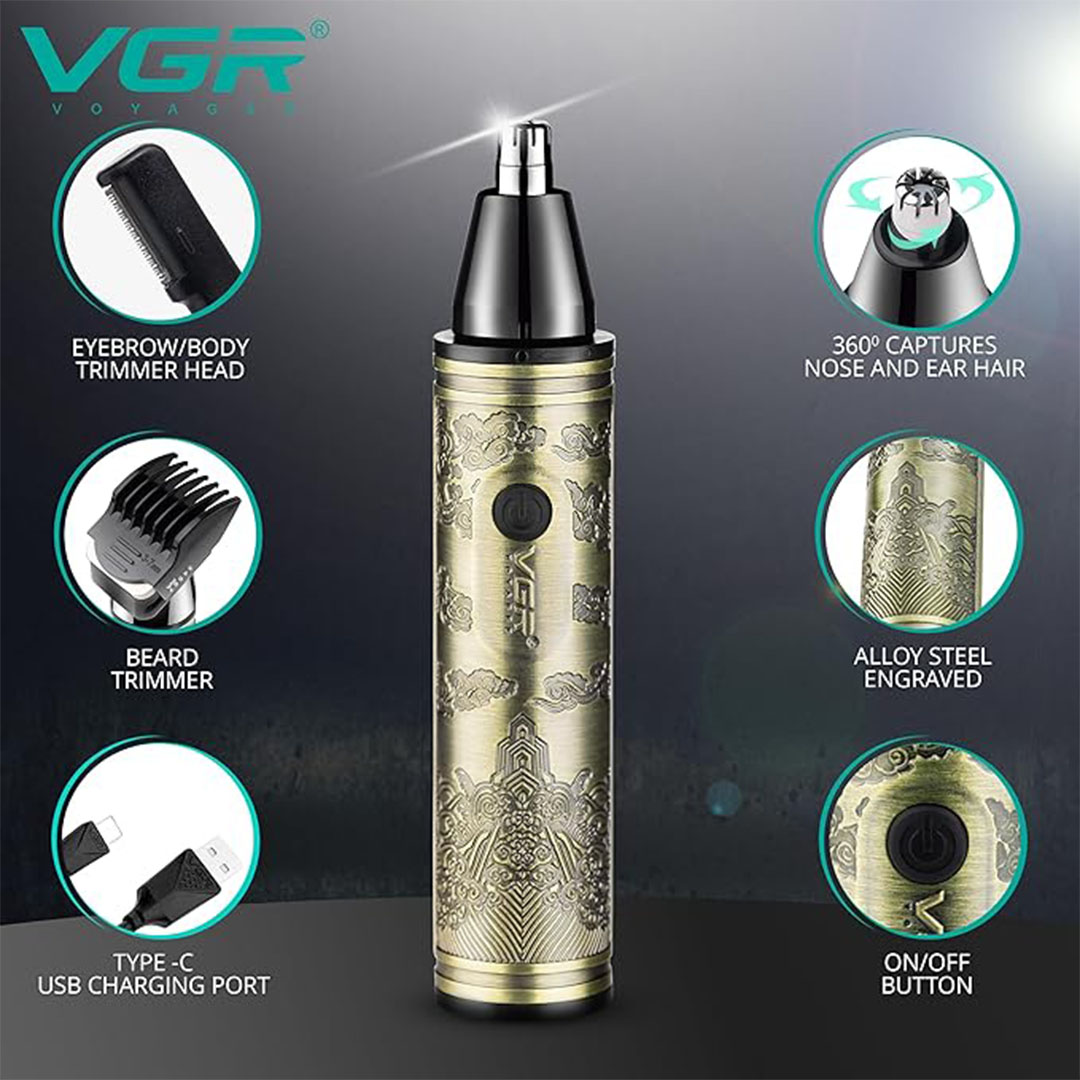 ماكينة حلاقة لاسلكية لشعر الأنف والأذن 3*1 - VGR-620