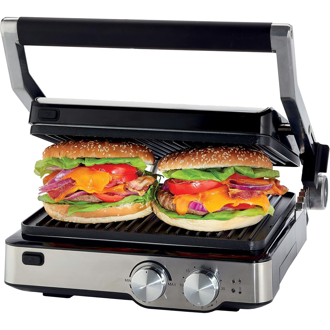 شواية كهربائية قابلة للفرد من كينوود - 2000 وات - 3 أوضاع - HGM80.000SS