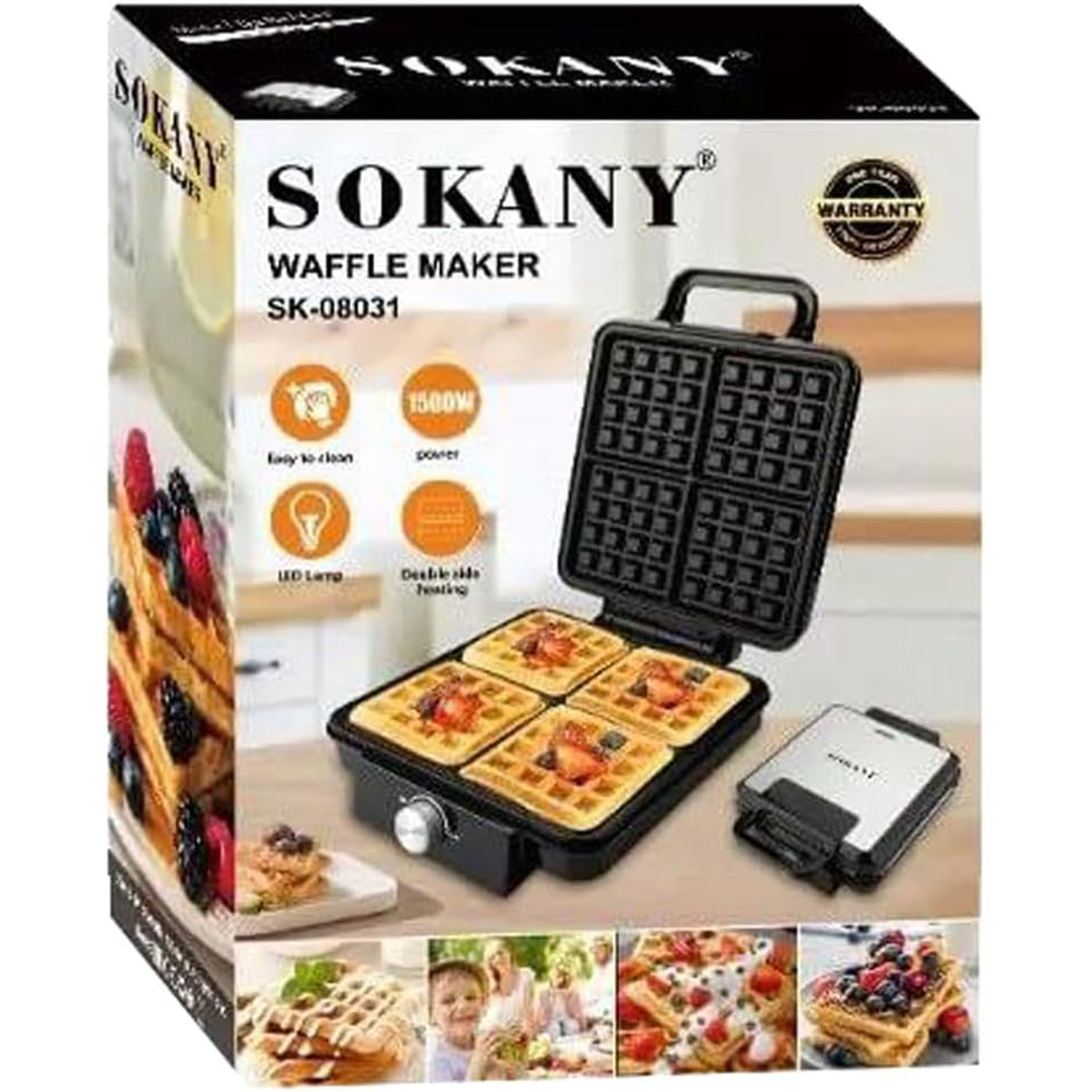 ماكينة صنع الوافل سوكاني - 1500 وات - أسود - SK-08031