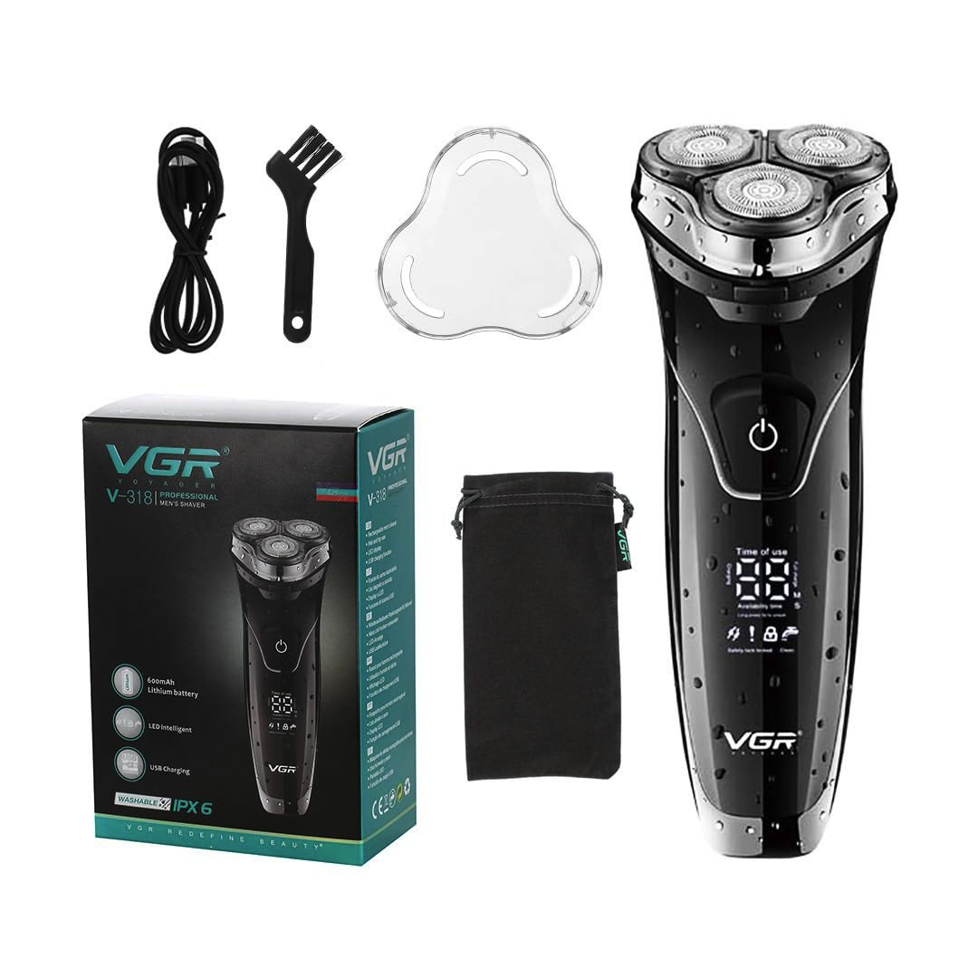 ماكينة حلاقة وتنعيم الدقن VGR قابلة للشحن وضد الماء - V-318