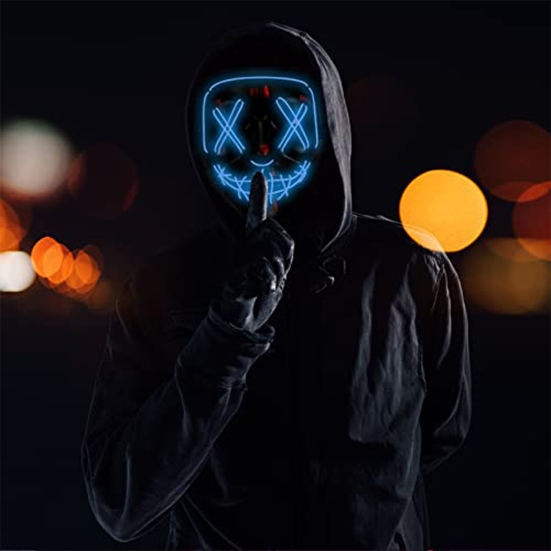 قناع هالوين مضيء مستوحى من The Purge – 3 أوضاع