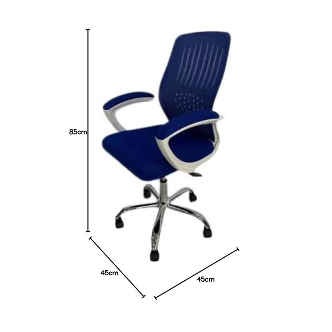 كرسي مكتب غرفة الاجتماعات هيكل أبيض مع نجمة معدنية - أزرق
