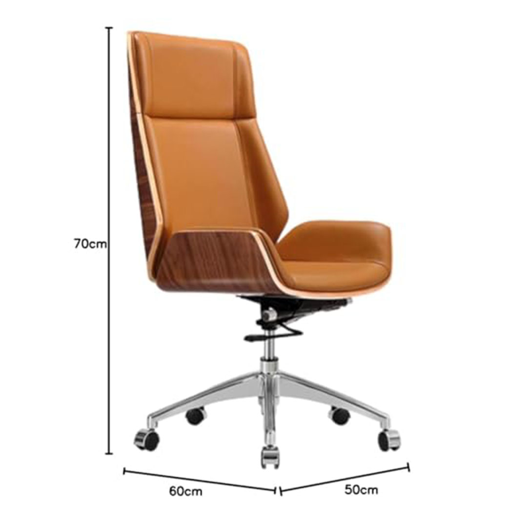 كرسي مكتب من الجلد الدافئ - مسند ظهر مرتفع