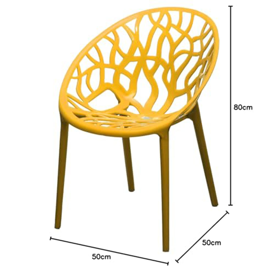 كرسي بلاستيك للمنزل او الحديقة - برتقالي
