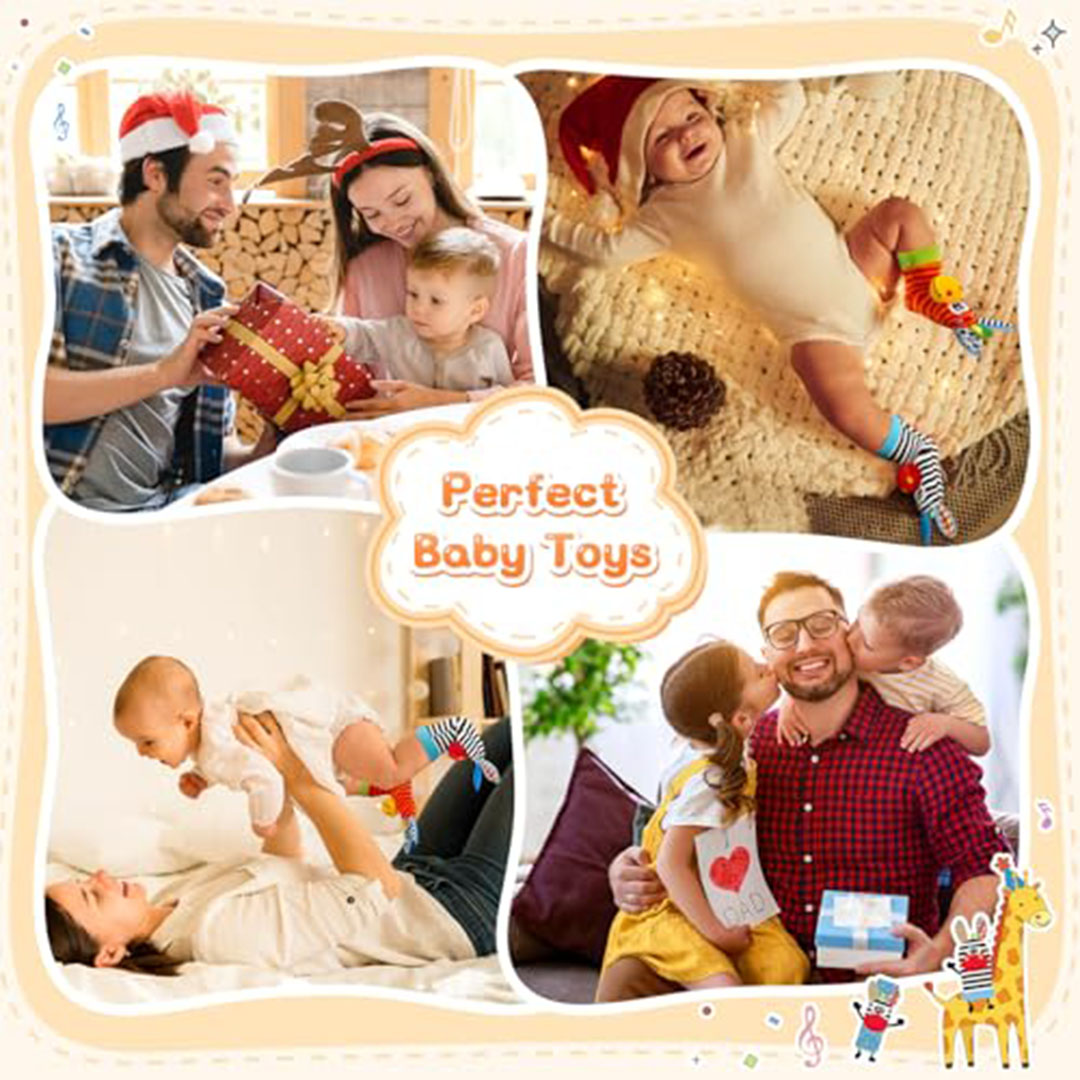 شرابات شخشيخة للأطفال لتنمية الحواس – 4 قطع