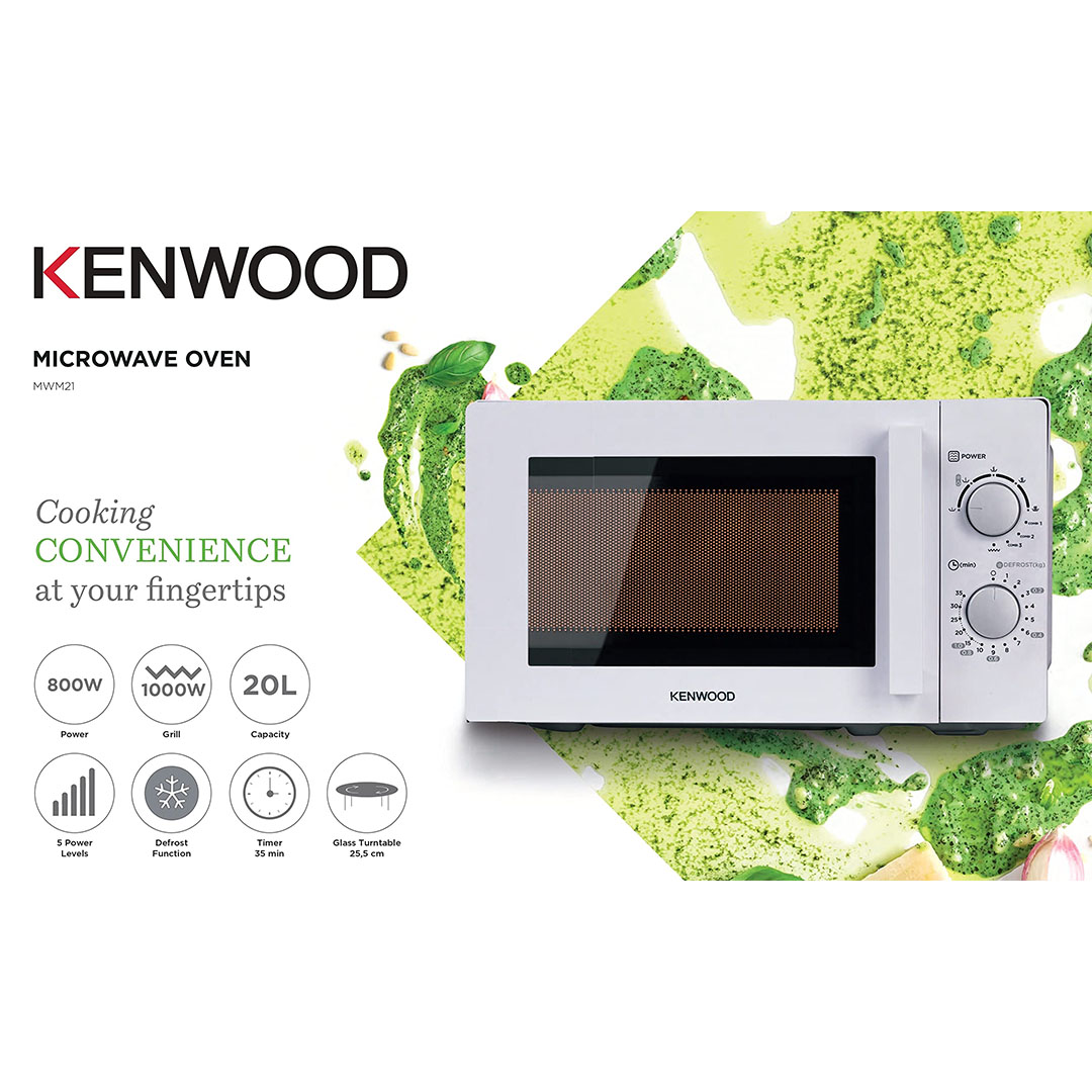 MWM21.000WH ميكرويف مع شواية كينوود - 20 لتر - أبيض