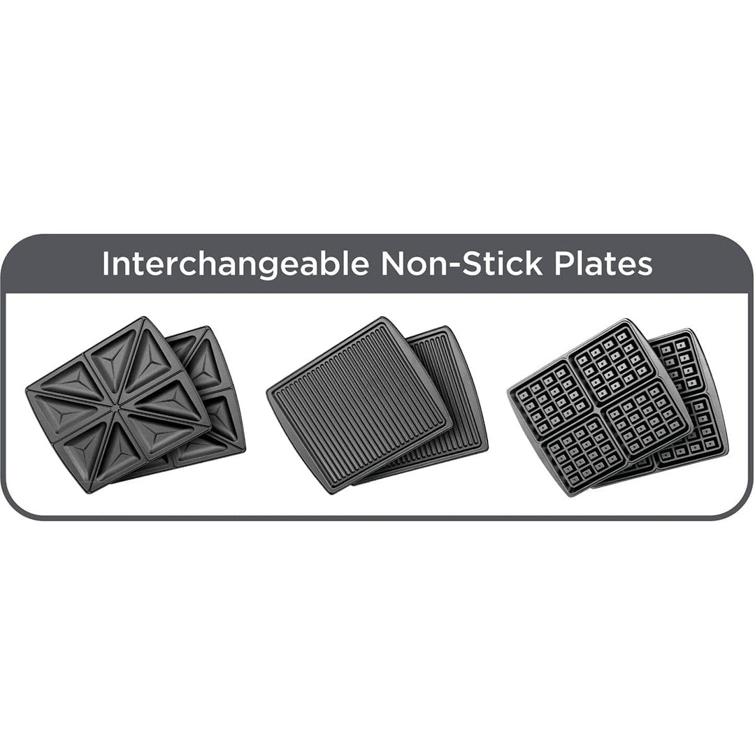 ماكينة صنع الساندويتشات والوافل 3*1 بلاك اند ديكر - 1400 وات - TS4130-B5