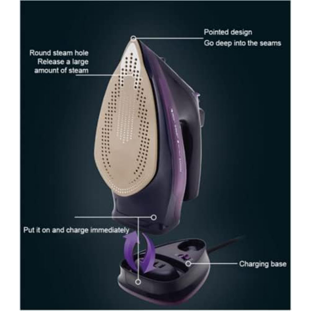 AJ2085 مكواة بخار لاسلكية - 2400 واط - بنفسجي