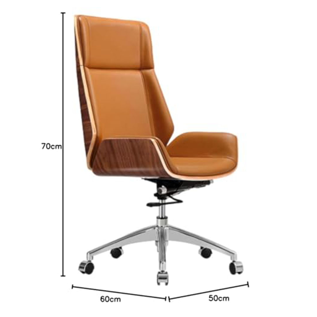 كرسي مكتب من الجلد الدافئ - مسند ظهر مرتفع