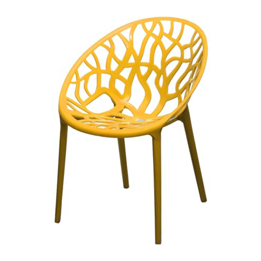 كرسي بلاستيك للمنزل او الحديقة - برتقالي