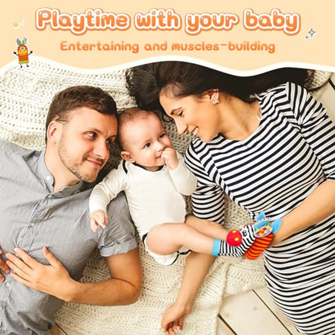 شرابات شخشيخة للأطفال لتنمية الحواس – 4 قطع